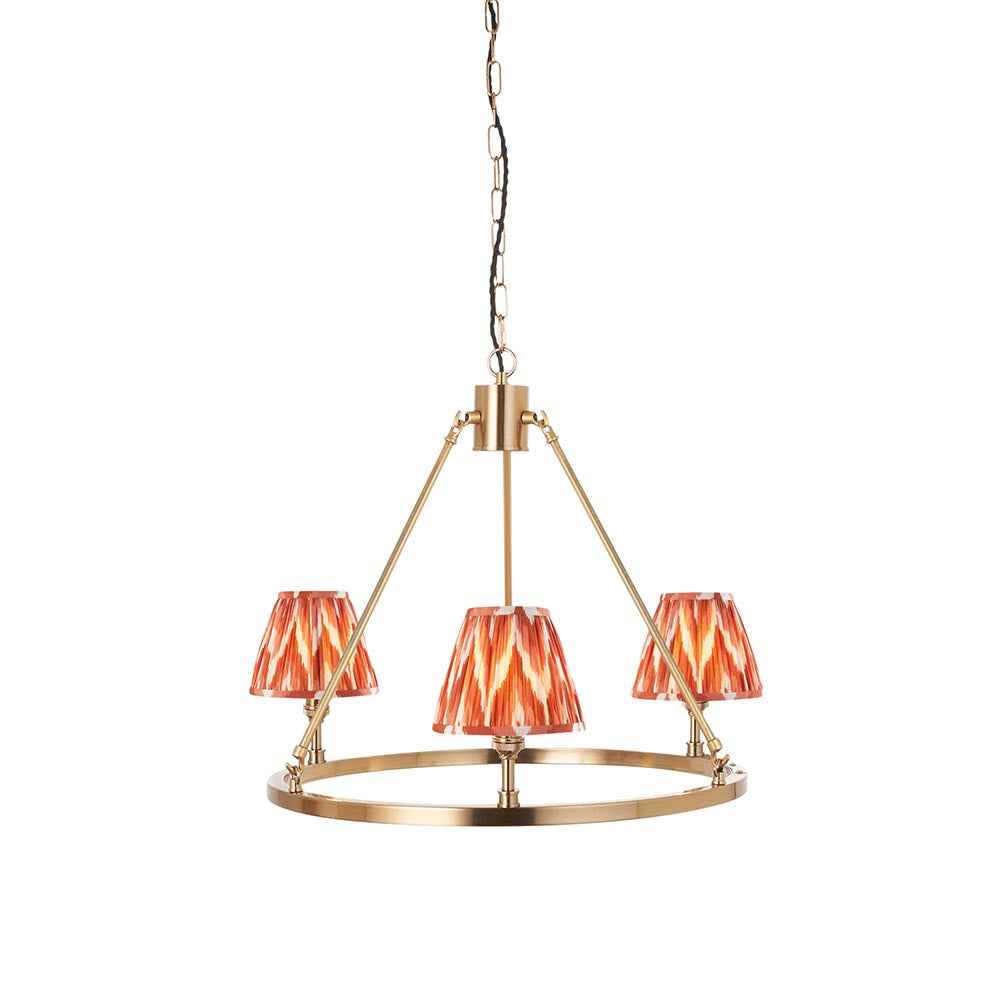 Chester & Zigzag 16cm Apricot orange shade Chandelier - Comet Lighting