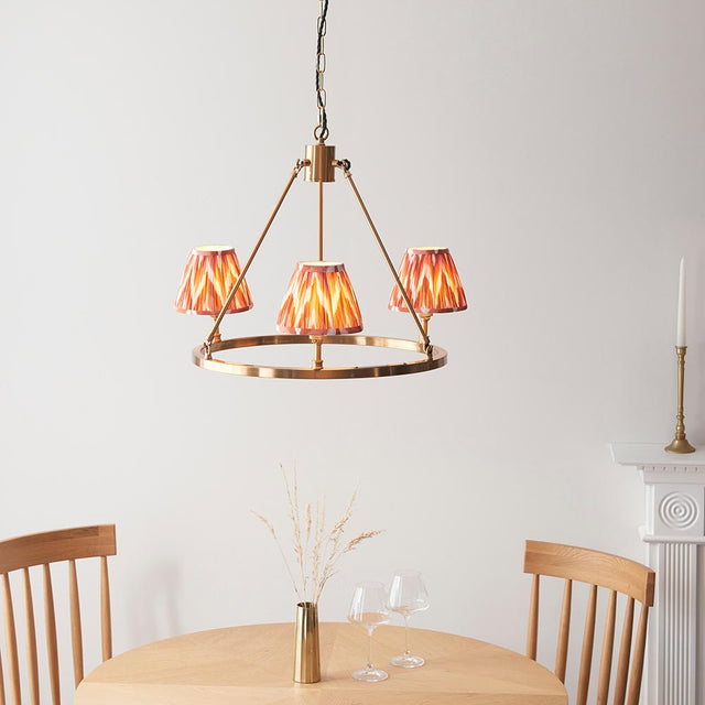 Chester & Zigzag 16cm Apricot orange shade Chandelier - Comet Lighting