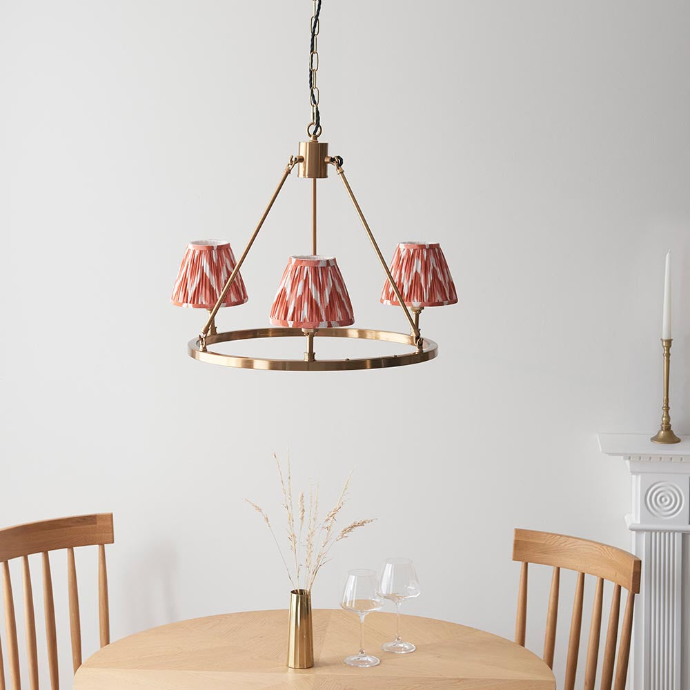 Chester & Zigzag 16cm Apricot orange shade Chandelier - Comet Lighting