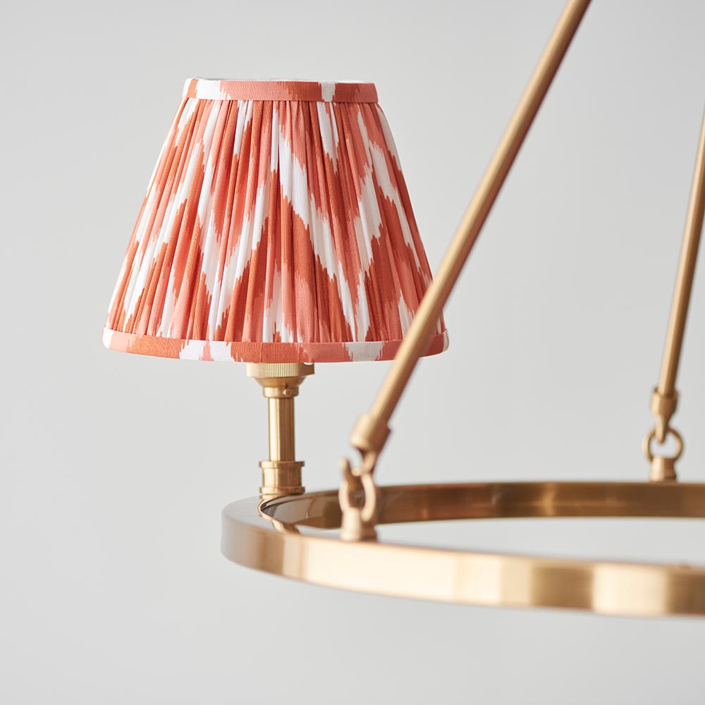 Chester & Zigzag 16cm Apricot orange shade Chandelier - Comet Lighting