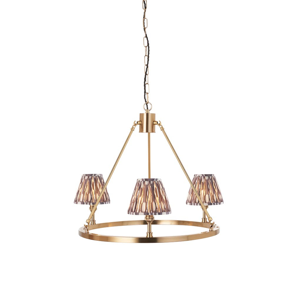 Chester & Ikat 16cm Pearl grey shade Chandelier - Comet Lighting