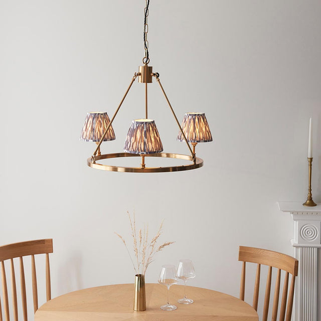 Chester & Ikat 16cm Pearl grey shade Chandelier - Comet Lighting