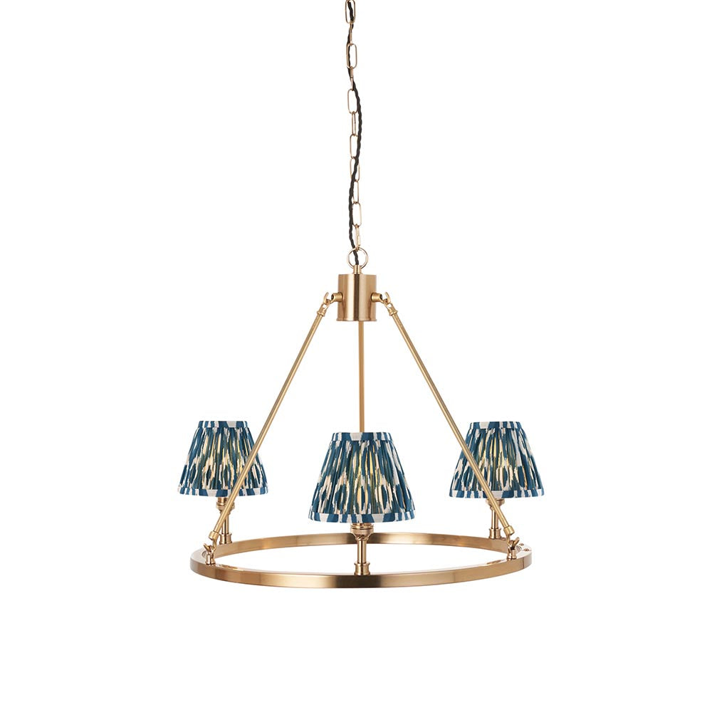 Chester & Ikat 16cm Marlin blue shade Chandelier - Comet Lighting