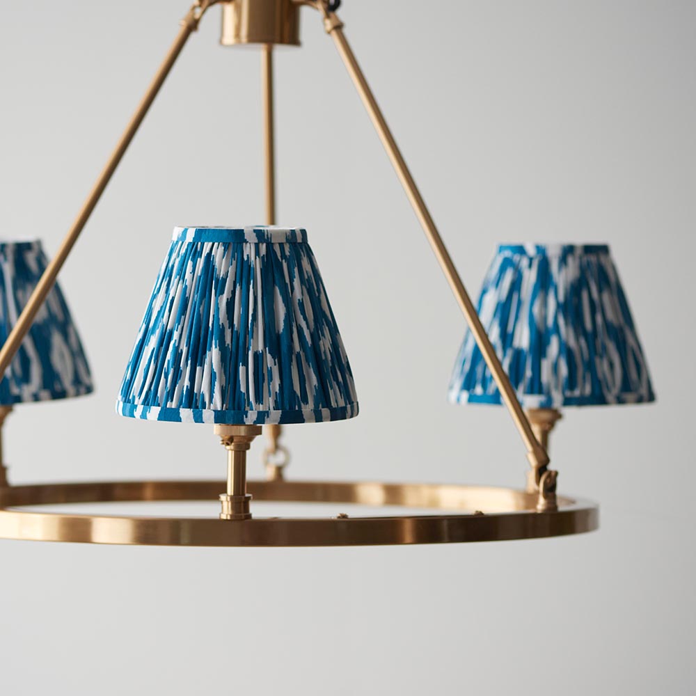 Chester & Ikat 16cm Marlin blue shade Chandelier - Comet Lighting