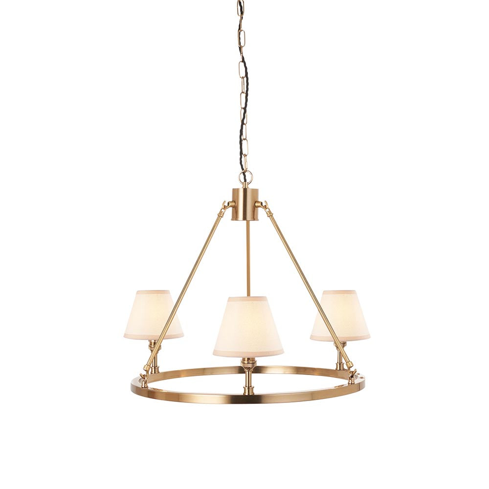 Chester & Ivy 16cm Vintage white shade Chandelier - Comet Lighting