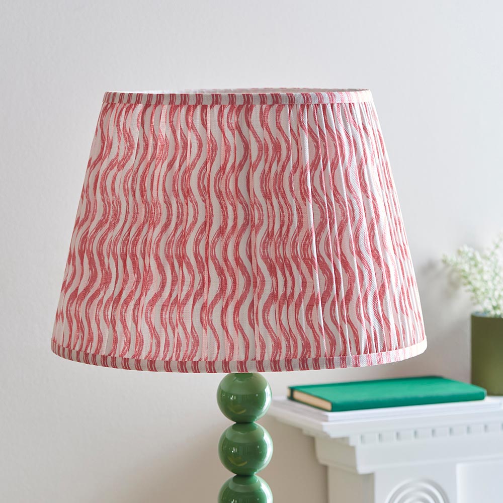 Gloss Green Higgledy & Ripple 40cm Coral pink shade - Comet Lighting