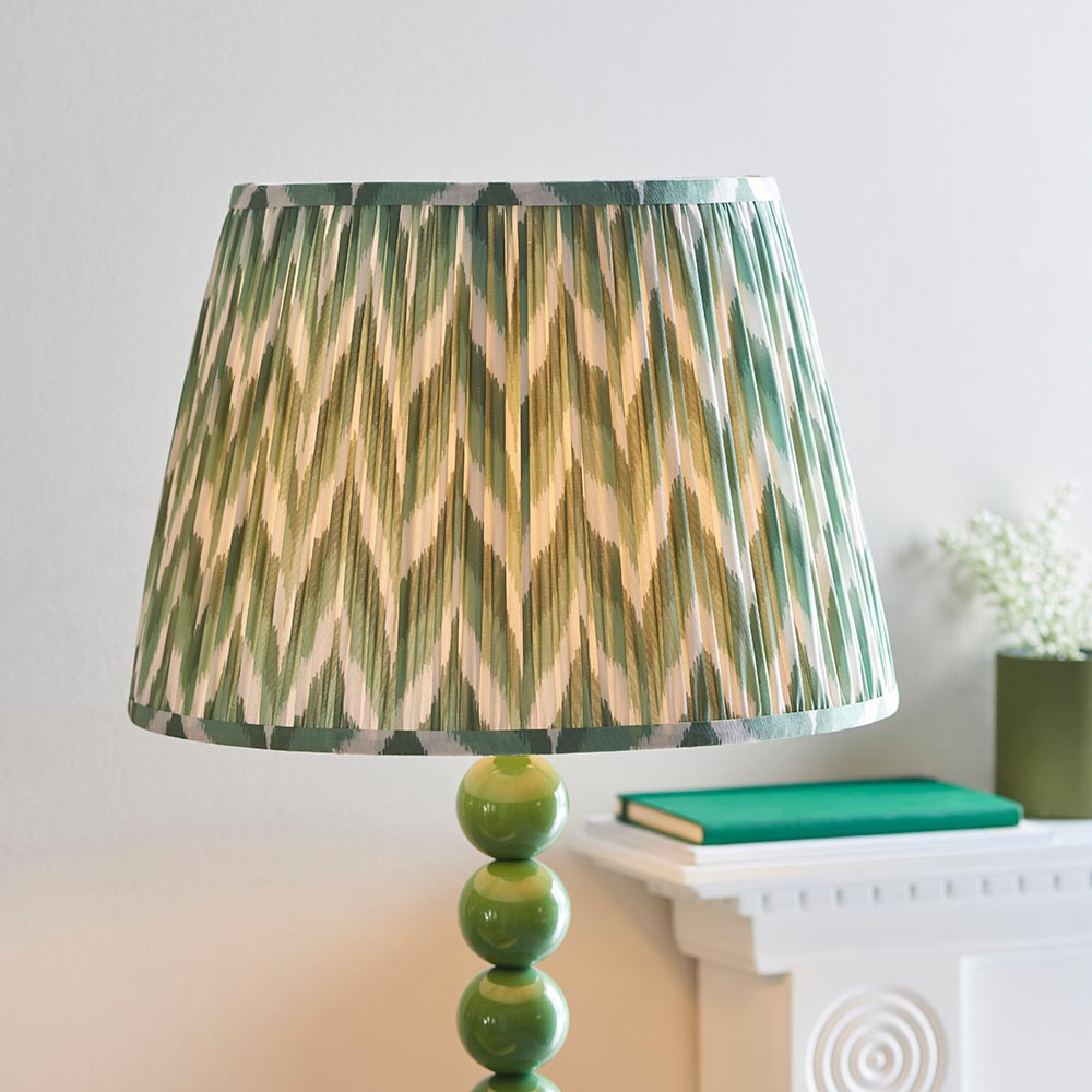 Gloss Green Higgledy & Zigzag 40cm Cotswold green shade - Comet Lighting