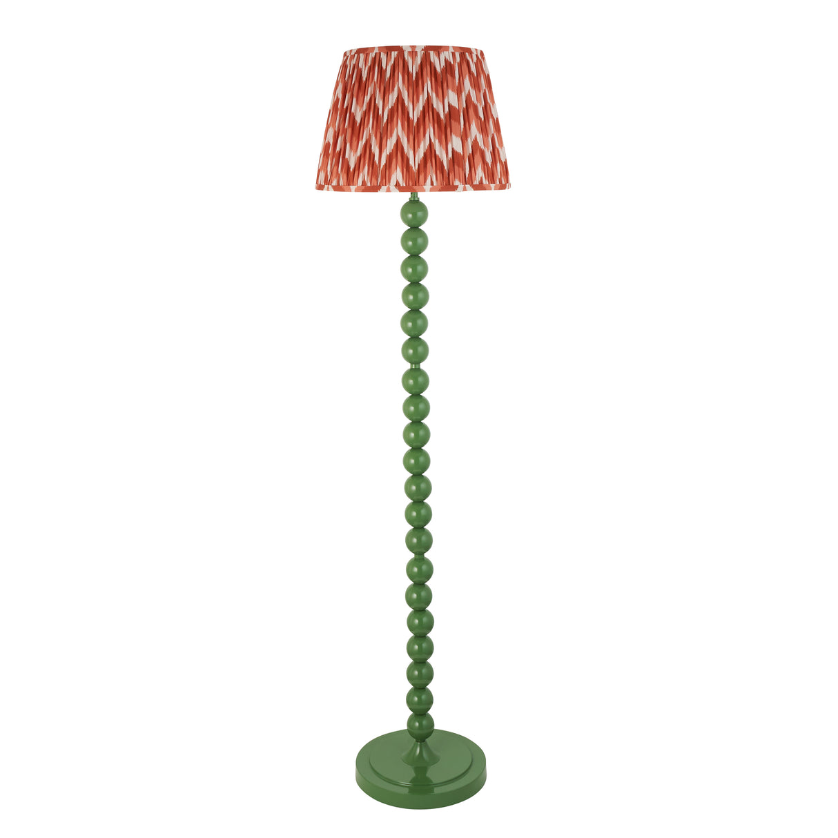 Gloss Green Higgledy & Zigzag 40cm Apricot orange shade - Comet Lighting