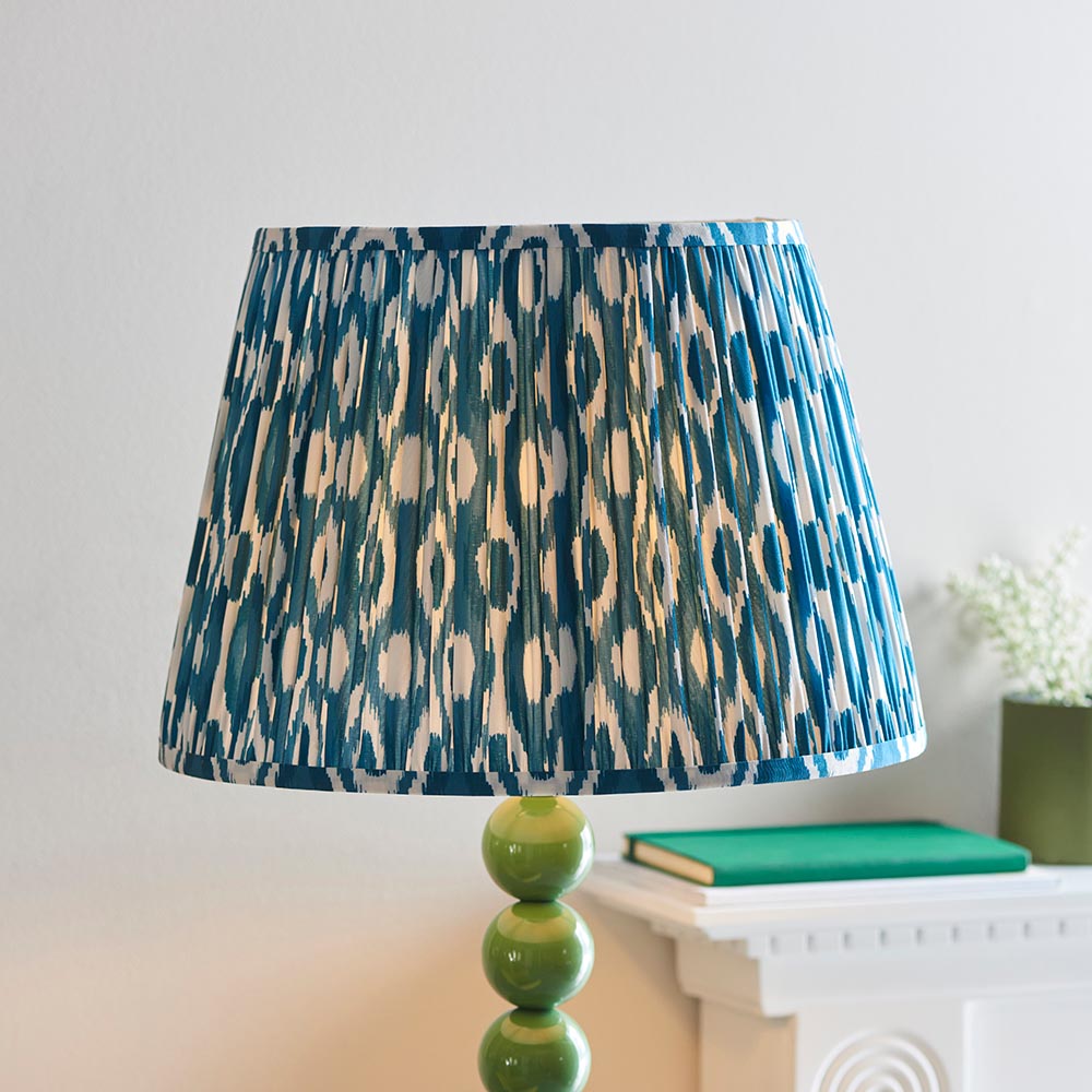 Gloss Green Higgledy & Ikat 40cm Marlin blue shade - Comet Lighting
