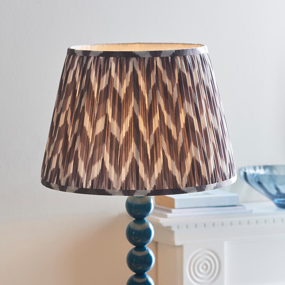 Gloss Blue Higgledy & Zigzag 40cm Pearl grey shade - Comet Lighting