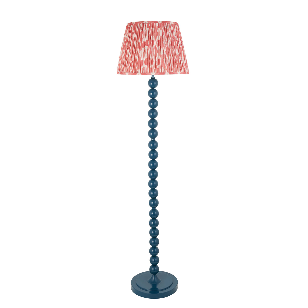 Gloss Blue Higgledy & Ikat 40cm Coral pink shade - Comet Lighting