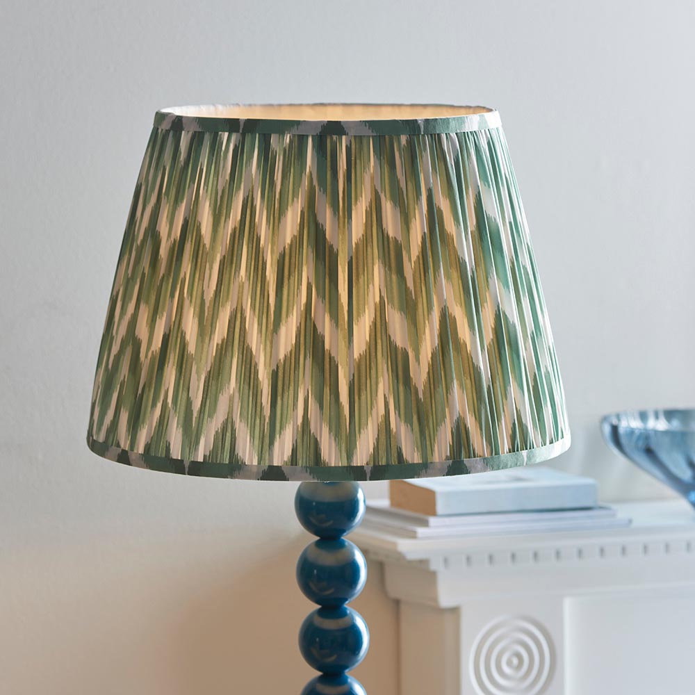Gloss Blue Higgledy & Zigzag 40cm Cotswold green shade - Comet Lighting