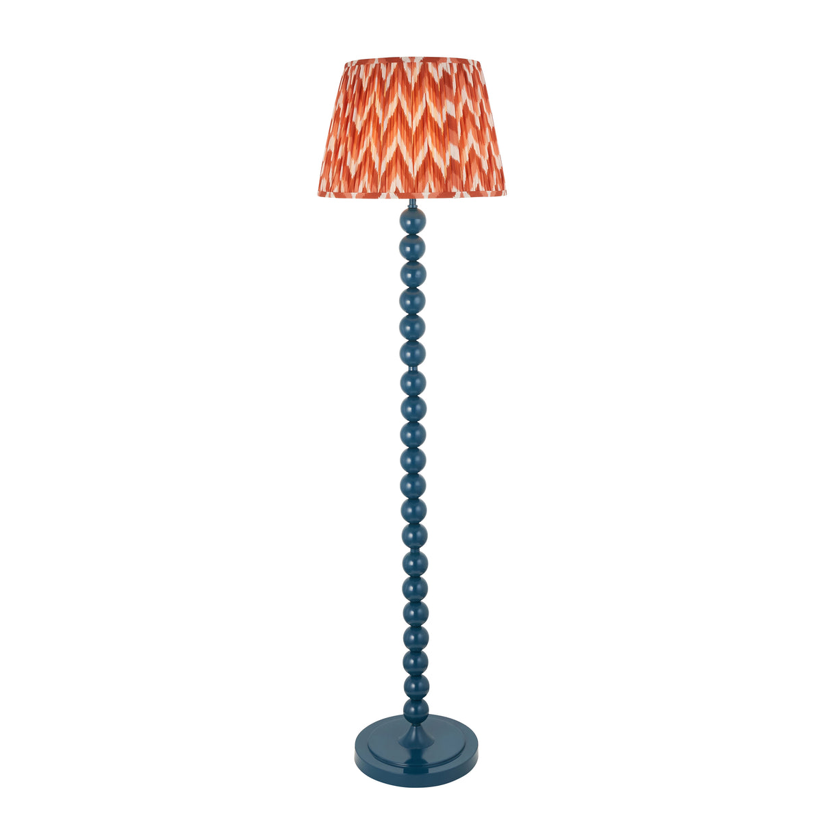 Gloss Blue Higgledy & Zigzag 40cm Apricot orange shade - Comet Lighting