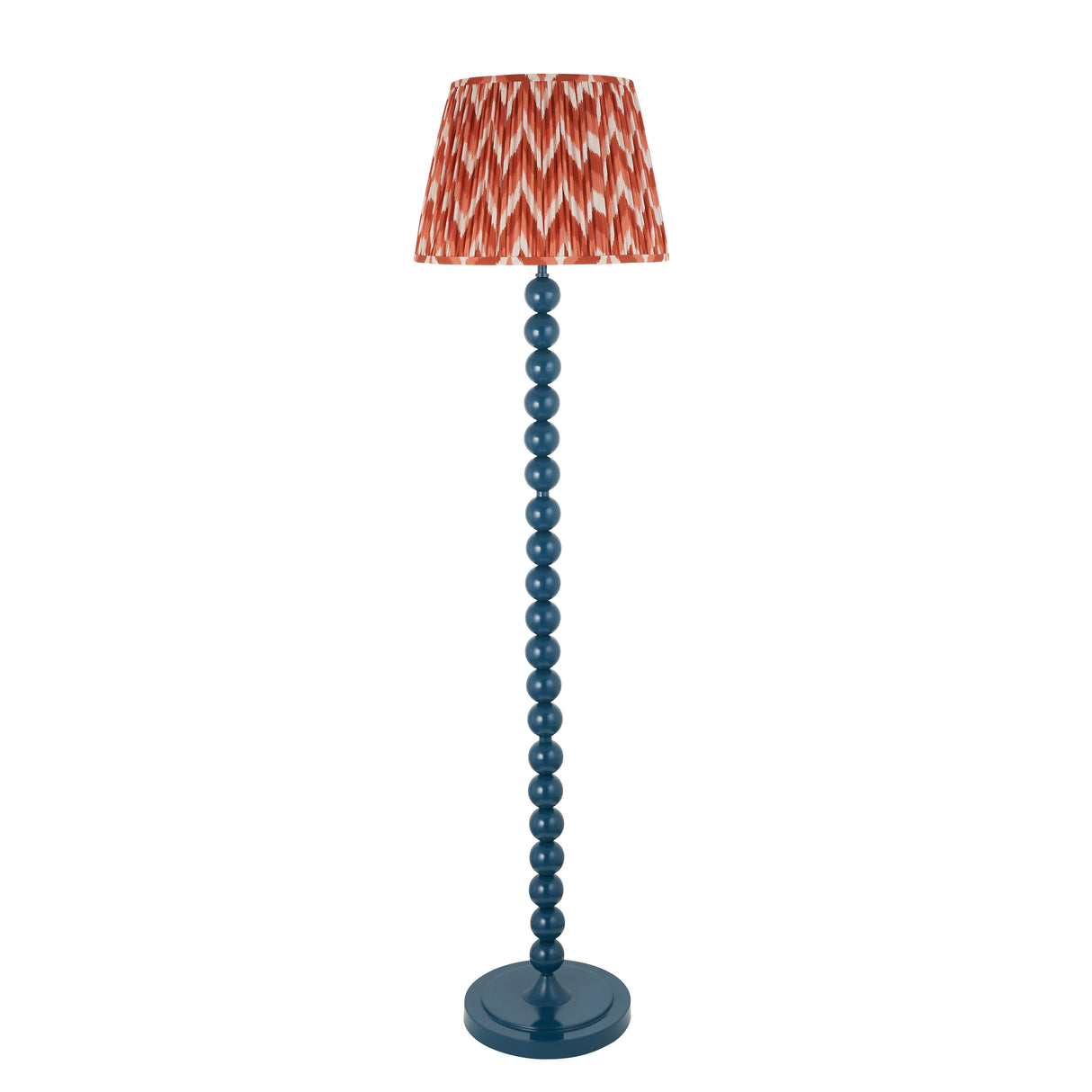 Gloss Blue Higgledy & Zigzag 40cm Apricot orange shade - Comet Lighting