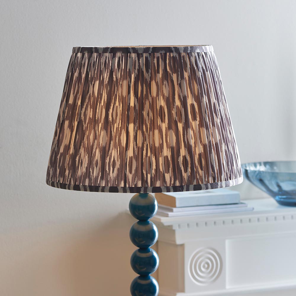 Gloss Blue Higgledy & Ikat 40cm Pearl grey shade - Comet Lighting