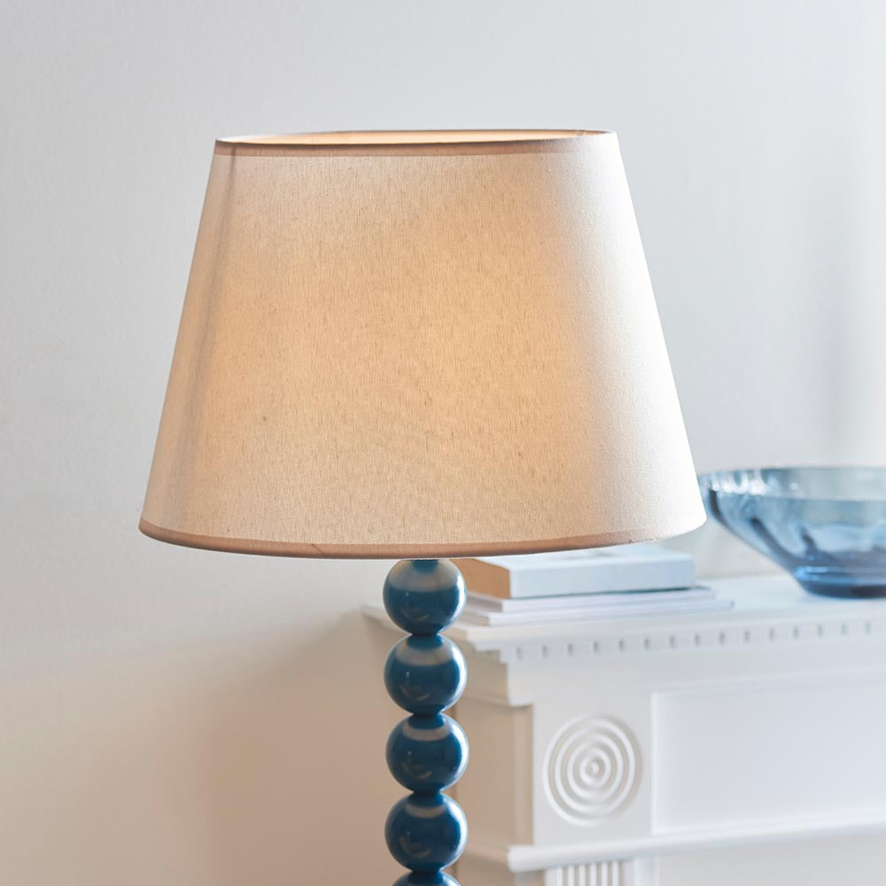 Gloss Blue Higgledy & Ivy 40cm Vintage white shade - Comet Lighting