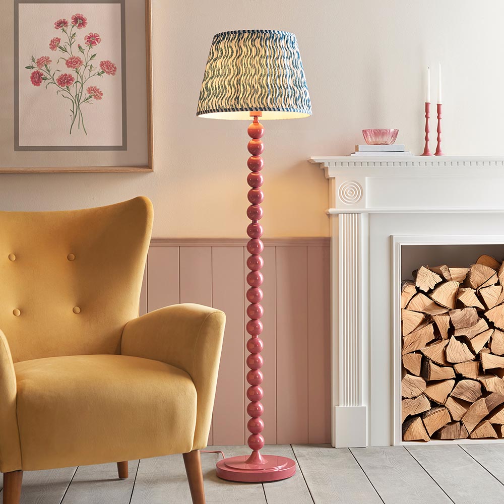 Gloss Pink Higgledy & Ripple 40cm Marlin blue shade - Comet Lighting