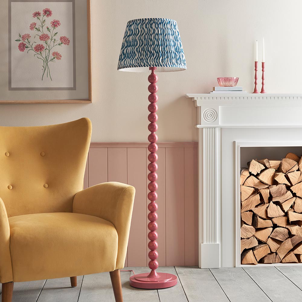 Gloss Pink Higgledy & Ripple 40cm Marlin blue shade - Comet Lighting