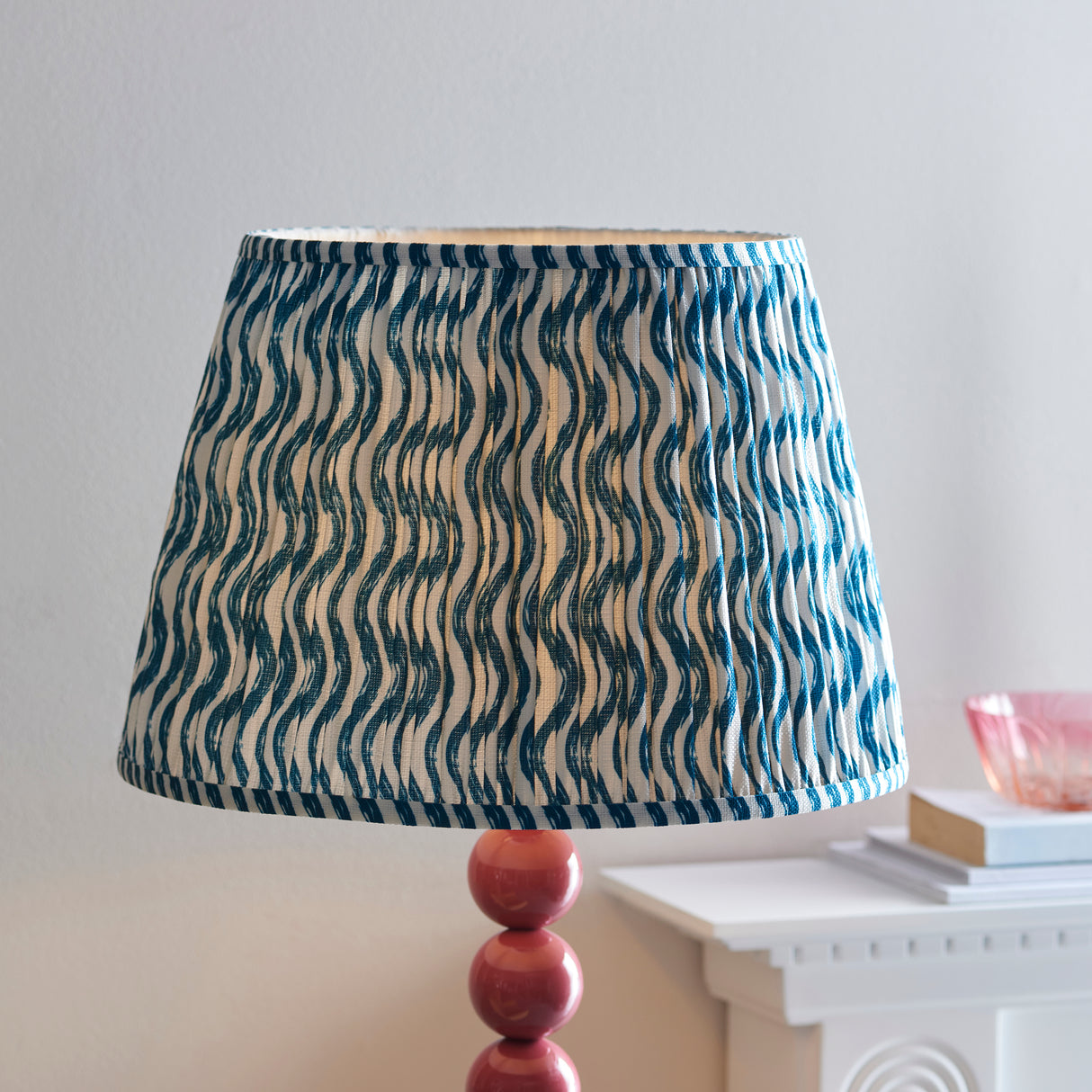 Gloss Pink Higgledy & Ripple 40cm Marlin blue shade - Comet Lighting