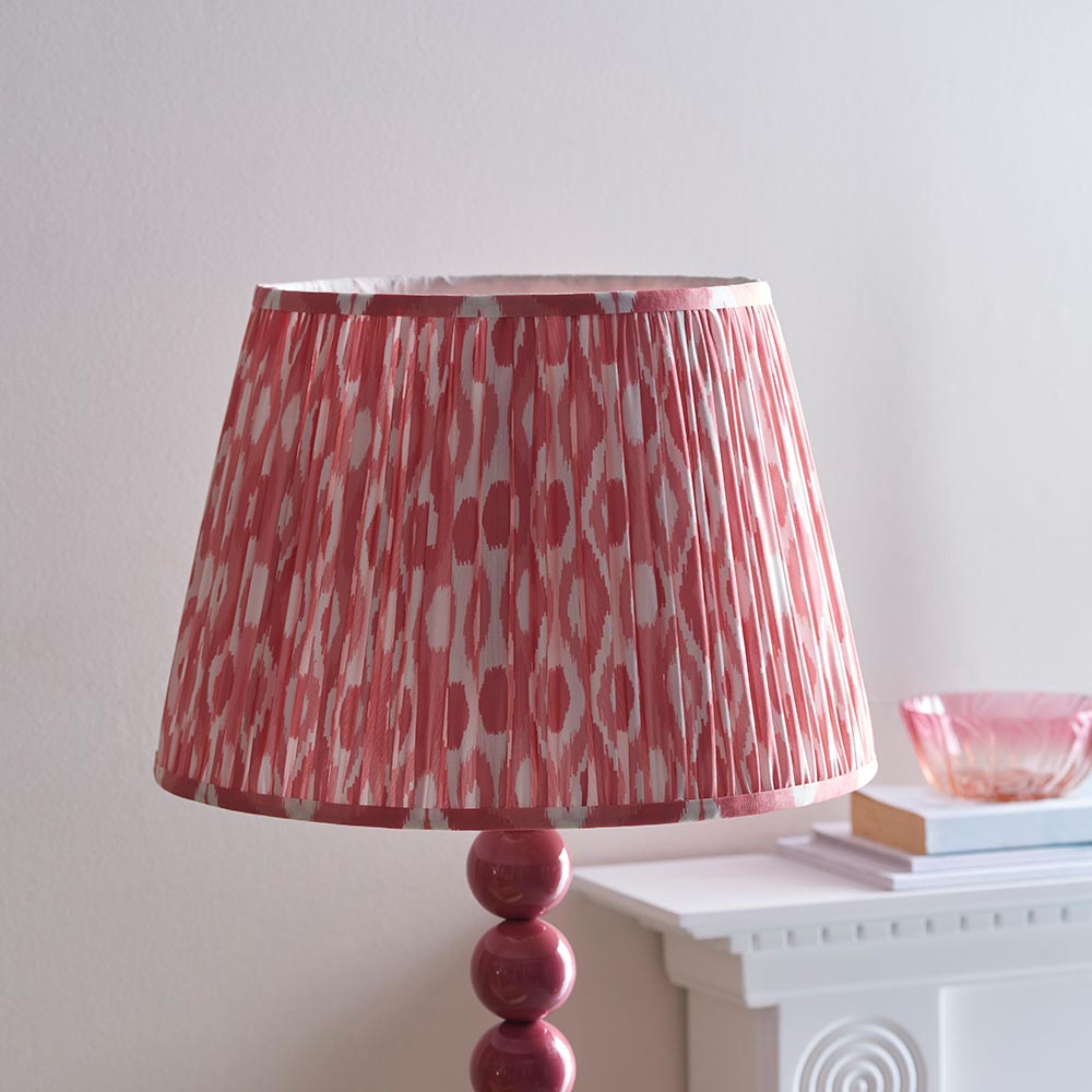 Gloss Pink Higgledy & Ikat 40cm Coral pink shade - Comet Lighting