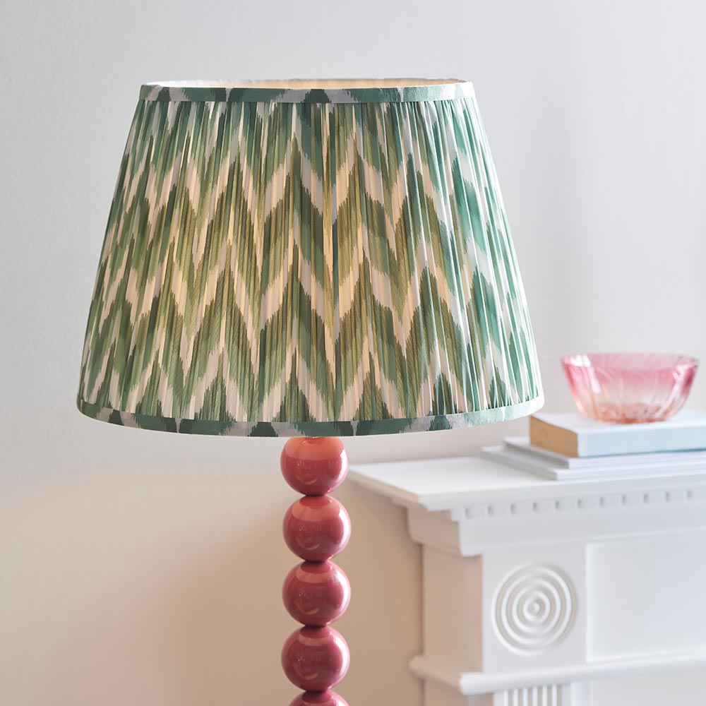 Gloss Pink Higgledy & Zigzag 40cm Cotswold green shade - Comet Lighting