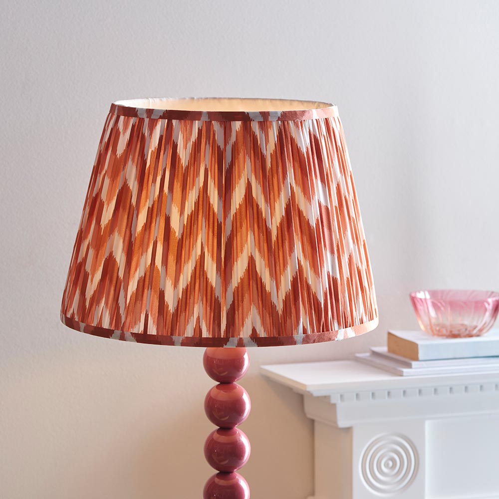 Gloss Pink Higgledy & Zigzag 40cm Apricot orange shade - Comet Lighting