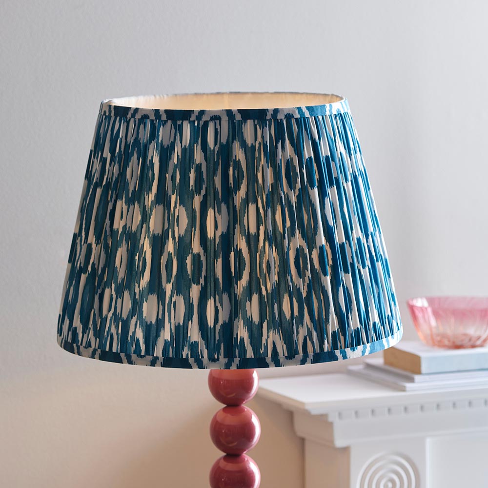 Gloss Pink Higgledy & Ikat 40cm Marlin blue shade - Comet Lighting