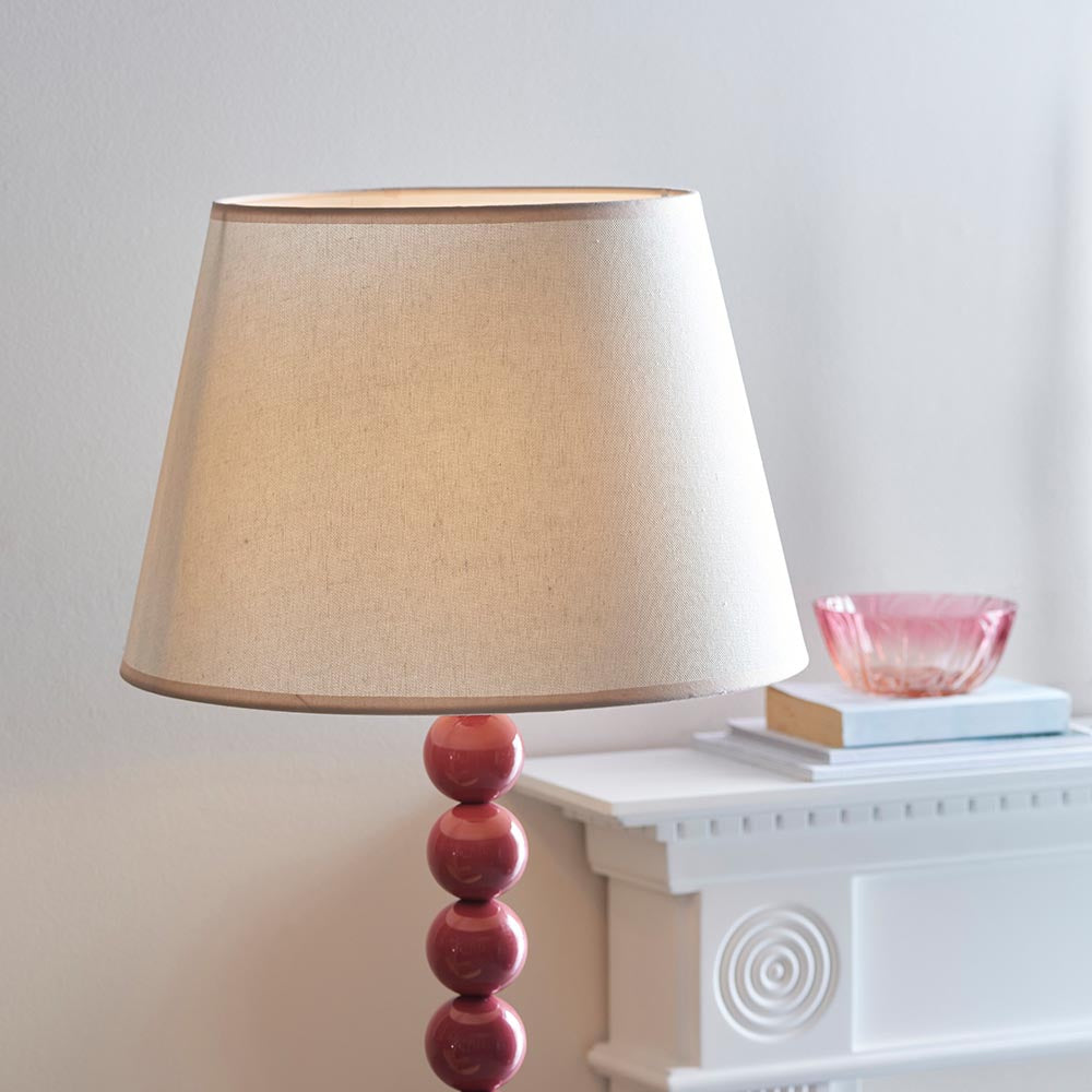 Gloss Pink Higgledy & Ivy 40cm Vintage white shade - Comet Lighting