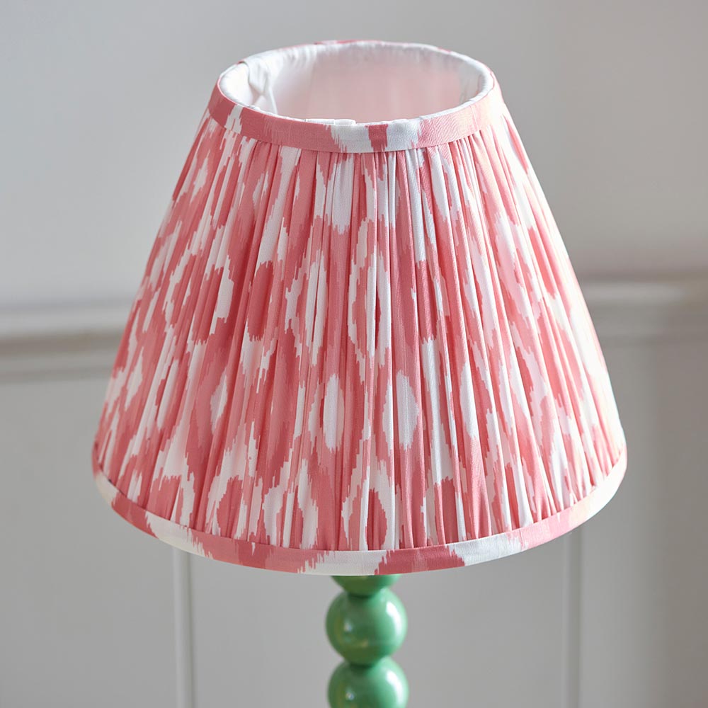 Gloss Green Higgledy & Ikat 25cm Coral pink shade - Comet Lighting