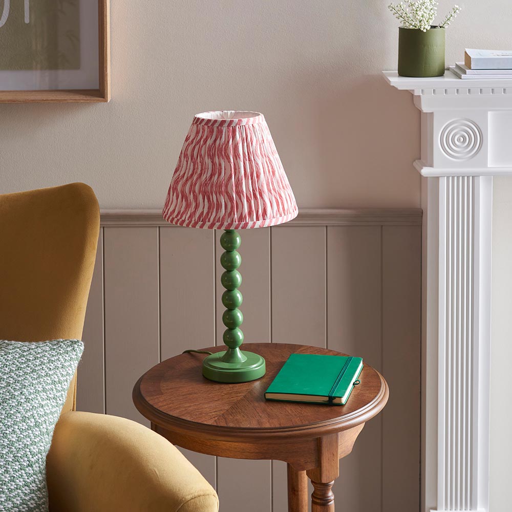 Gloss Green Higgledy & Ripple 25cm Coral pink shade - Comet Lighting