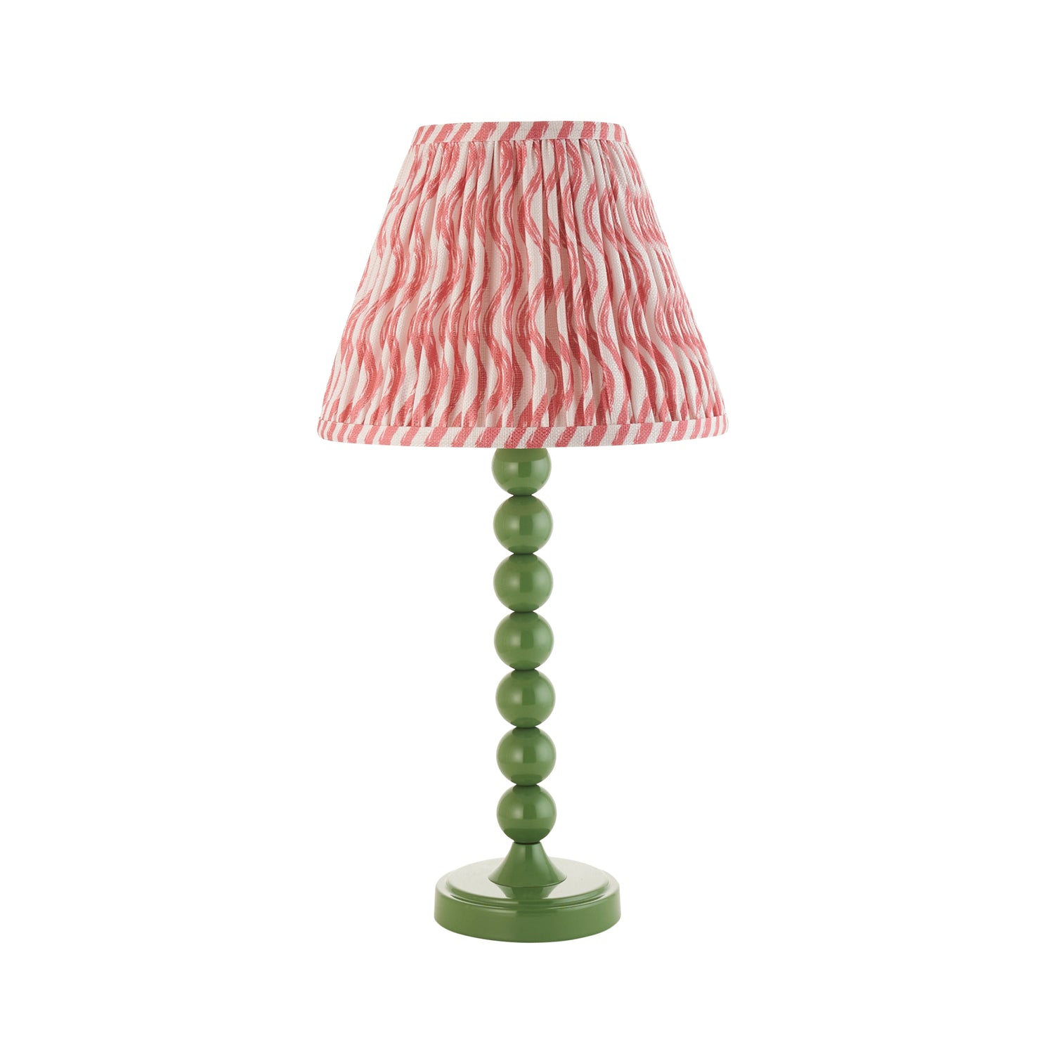 Gloss Green Higgledy & Ripple 25cm Coral pink shade - Comet Lighting