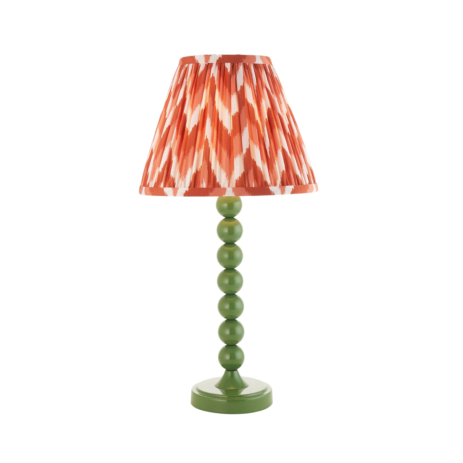 Gloss Green Higgledy & Zigzag 25cm Apricot orange shade - Comet Lighting