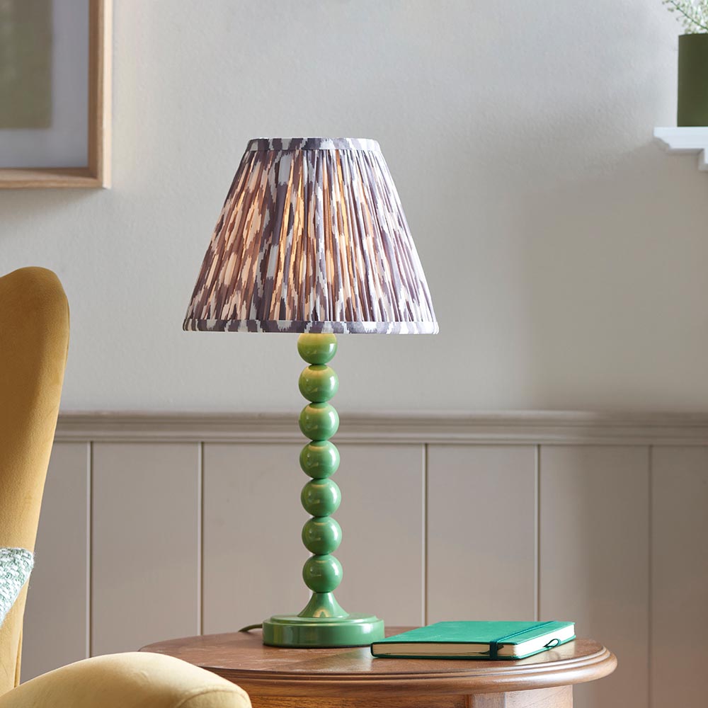 Gloss Green Higgledy & Ikat 25cm Pearl grey shade - Comet Lighting