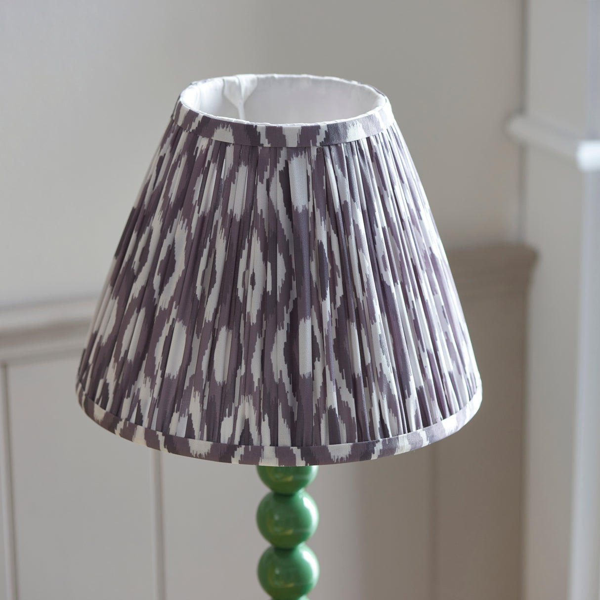 Gloss Green Higgledy & Ikat 25cm Pearl grey shade - Comet Lighting