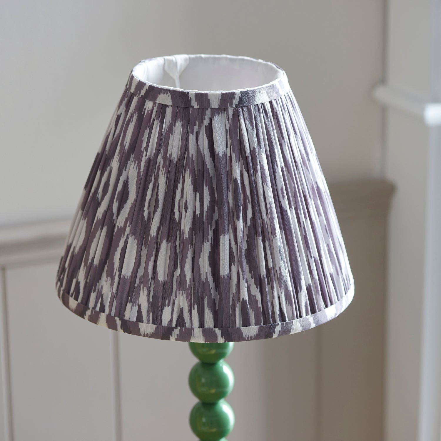 Gloss Green Higgledy & Ikat 25cm Pearl grey shade - Comet Lighting