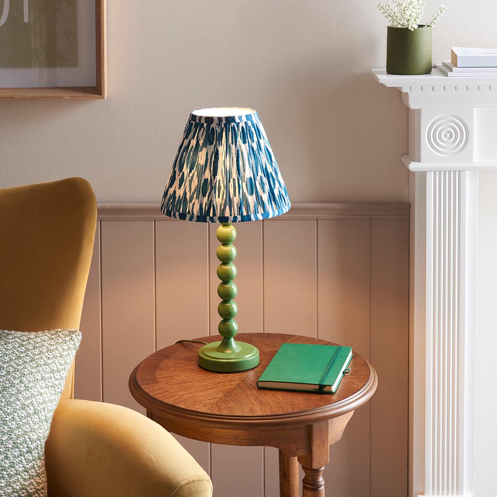 Gloss Green Higgledy & Ikat 25cm Marlin blue shade - Comet Lighting