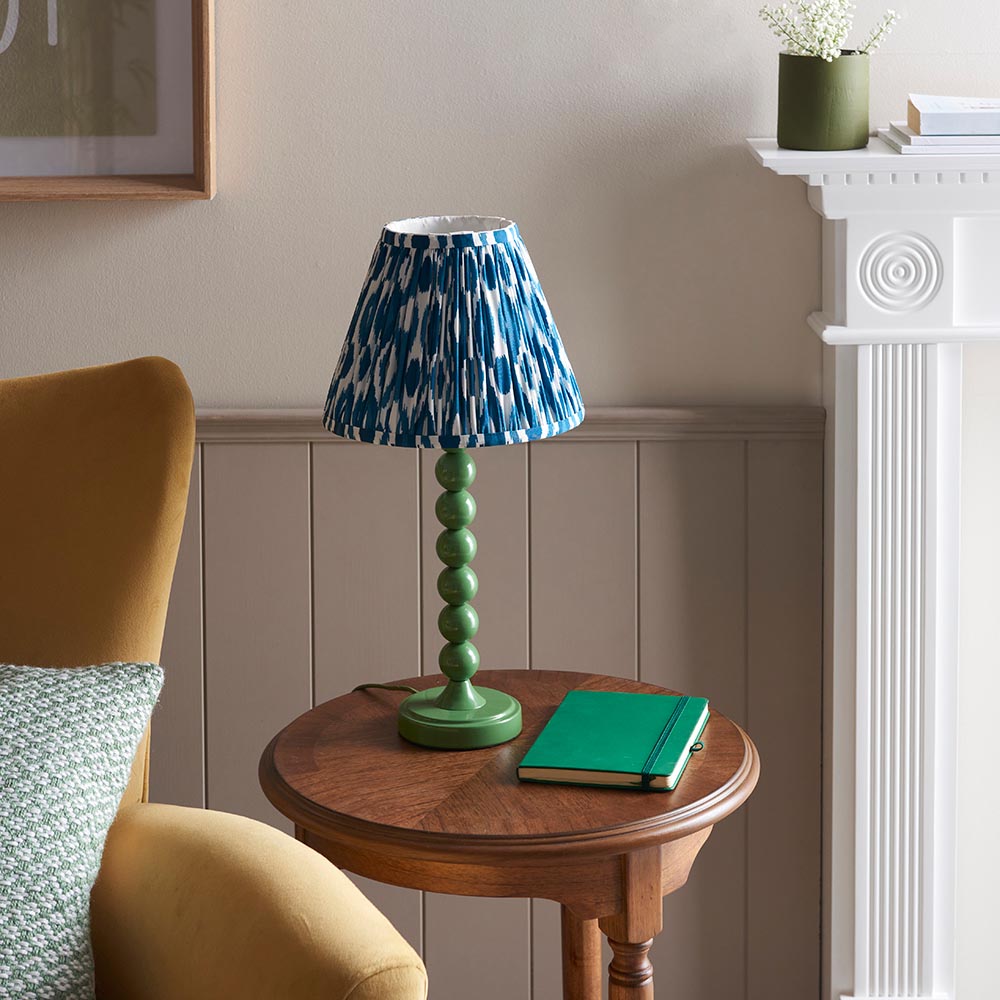 Gloss Green Higgledy & Ikat 25cm Marlin blue shade - Comet Lighting