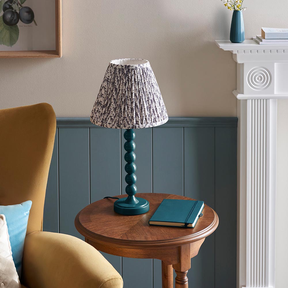 Gloss Blue Higgledy & Leaf 25cm Pearl grey shade - Comet Lighting