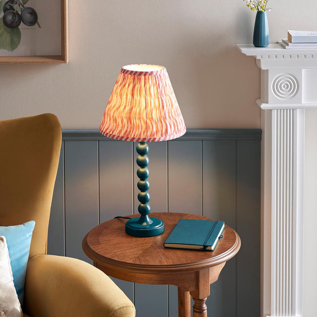 Gloss Blue Higgledy & Ikat 25cm Coral pink shade - Comet Lighting