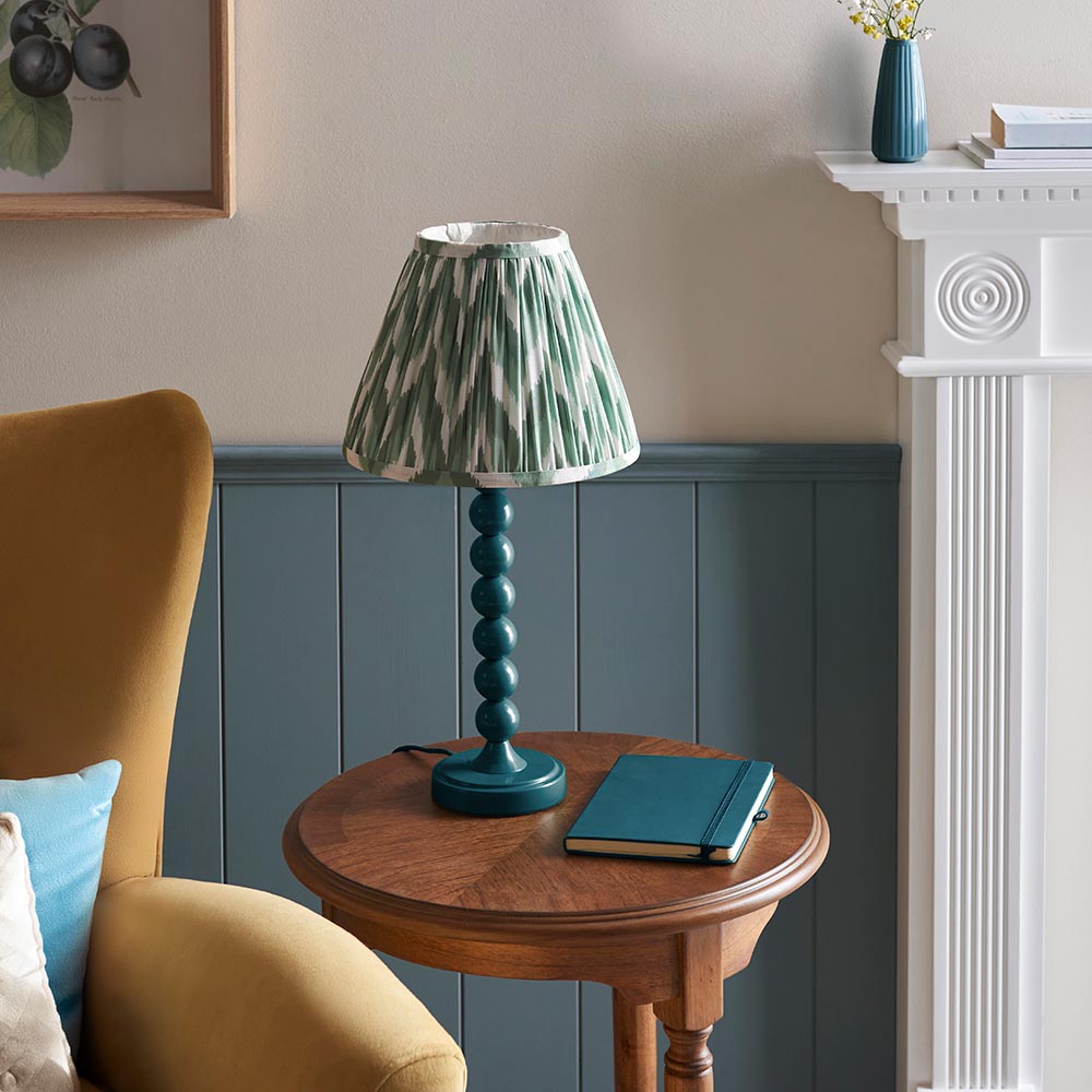 Gloss Blue Higgledy & Zigzag 25cm Cotswold green shade - Comet Lighting