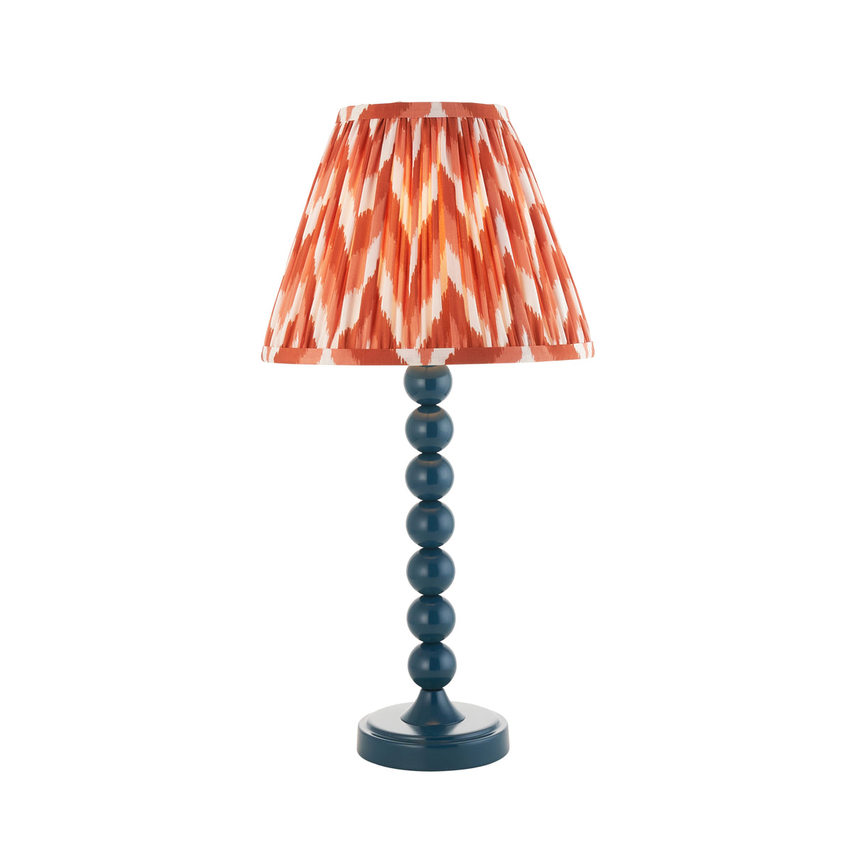 Gloss Blue Higgledy & Zigzag 25cm Apricot orange shade - Comet Lighting