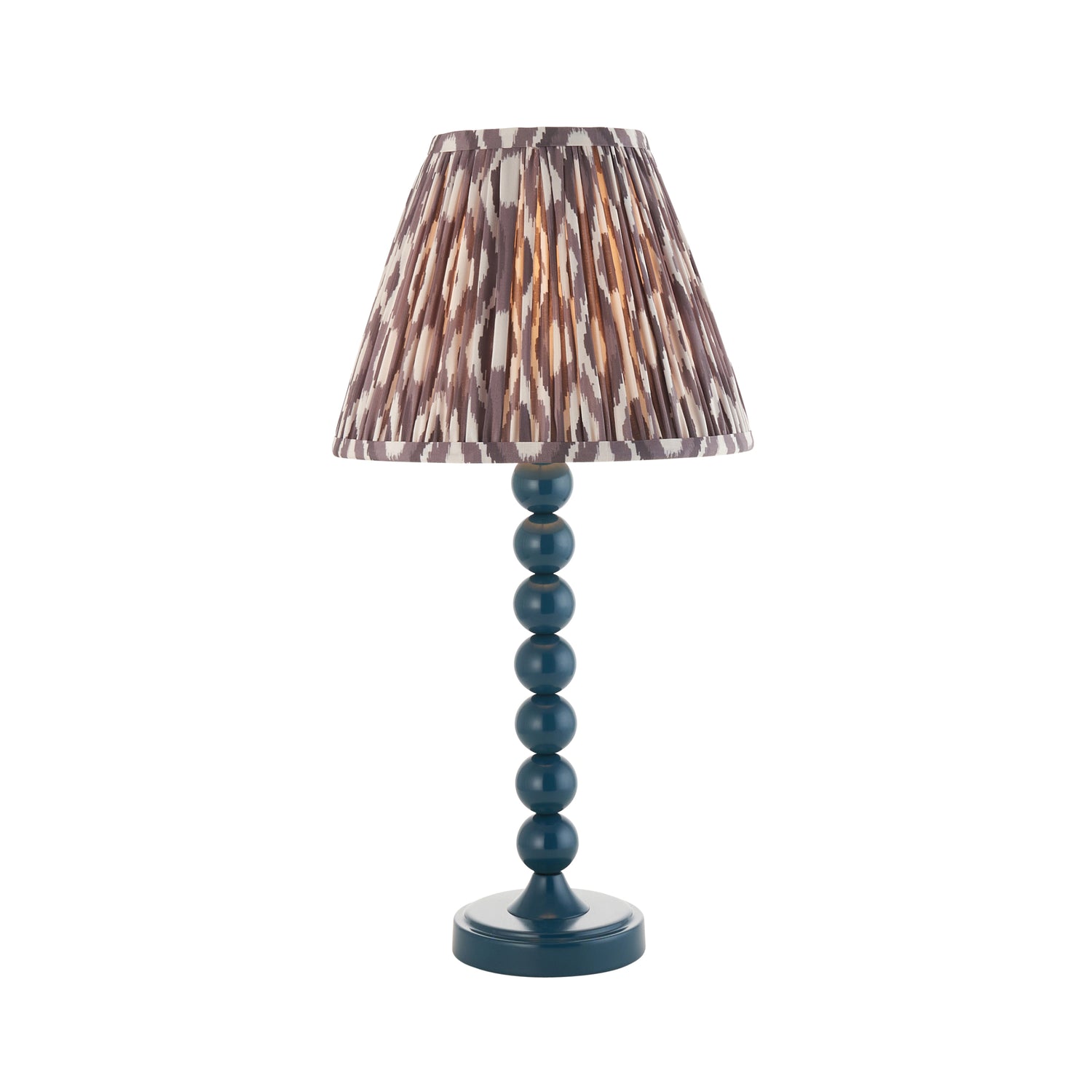 Gloss Blue Higgledy & Ikat 25cm Pearl grey shade - Comet Lighting