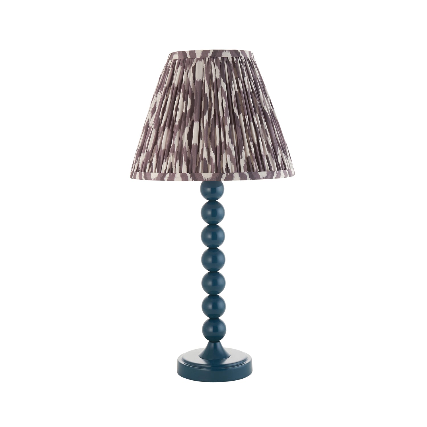 Gloss Blue Higgledy & Ikat 25cm Pearl grey shade - Comet Lighting