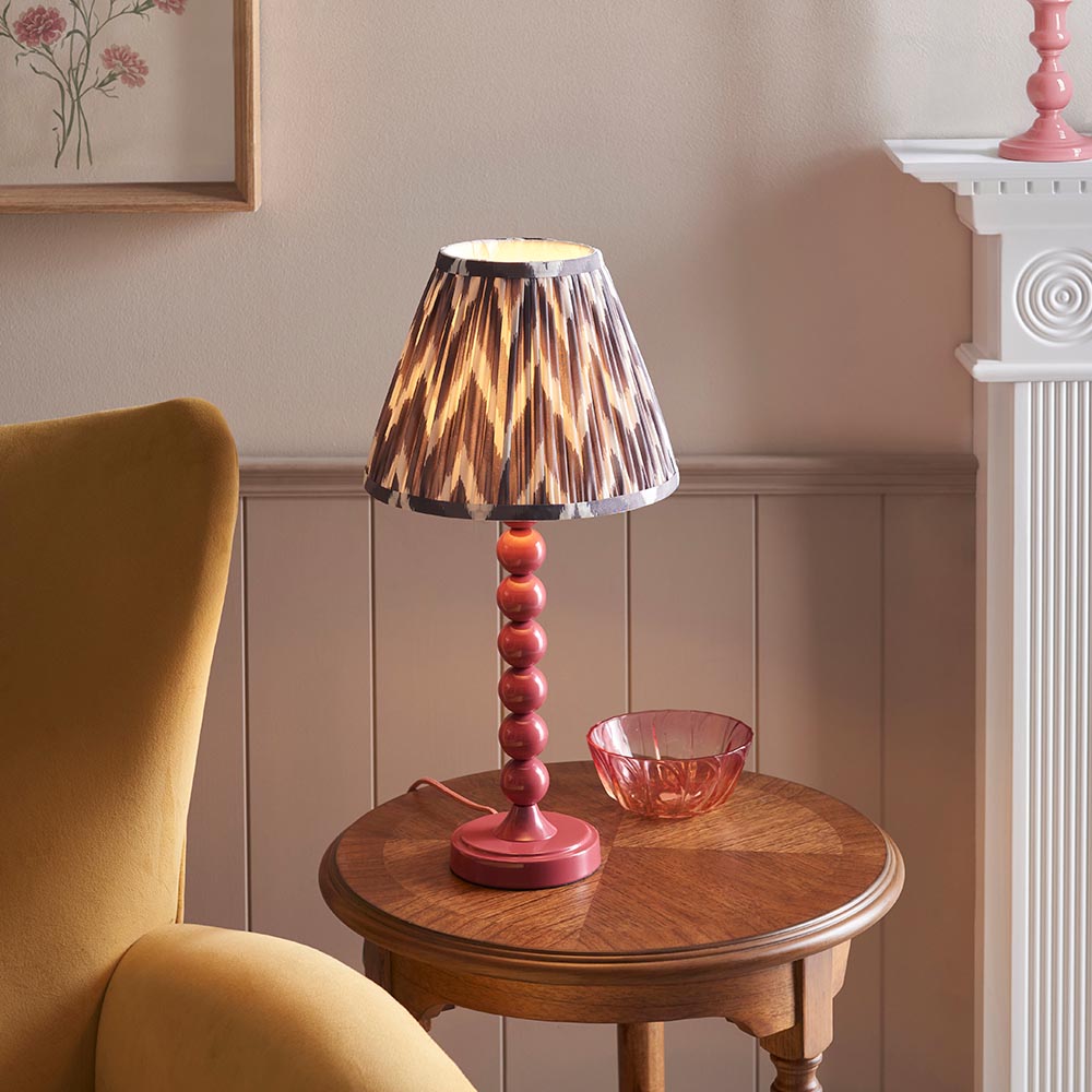 Gloss Pink Higgledy & Zigzag 25cm Pearl grey shade - Comet Lighting