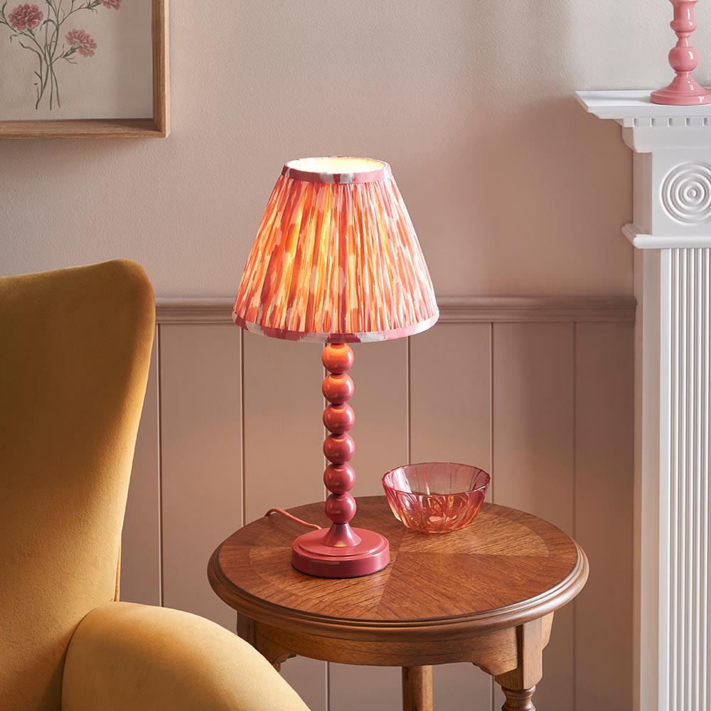 Gloss PinkHiggledy & Ikat 25cm Coral pink shade - Comet Lighting