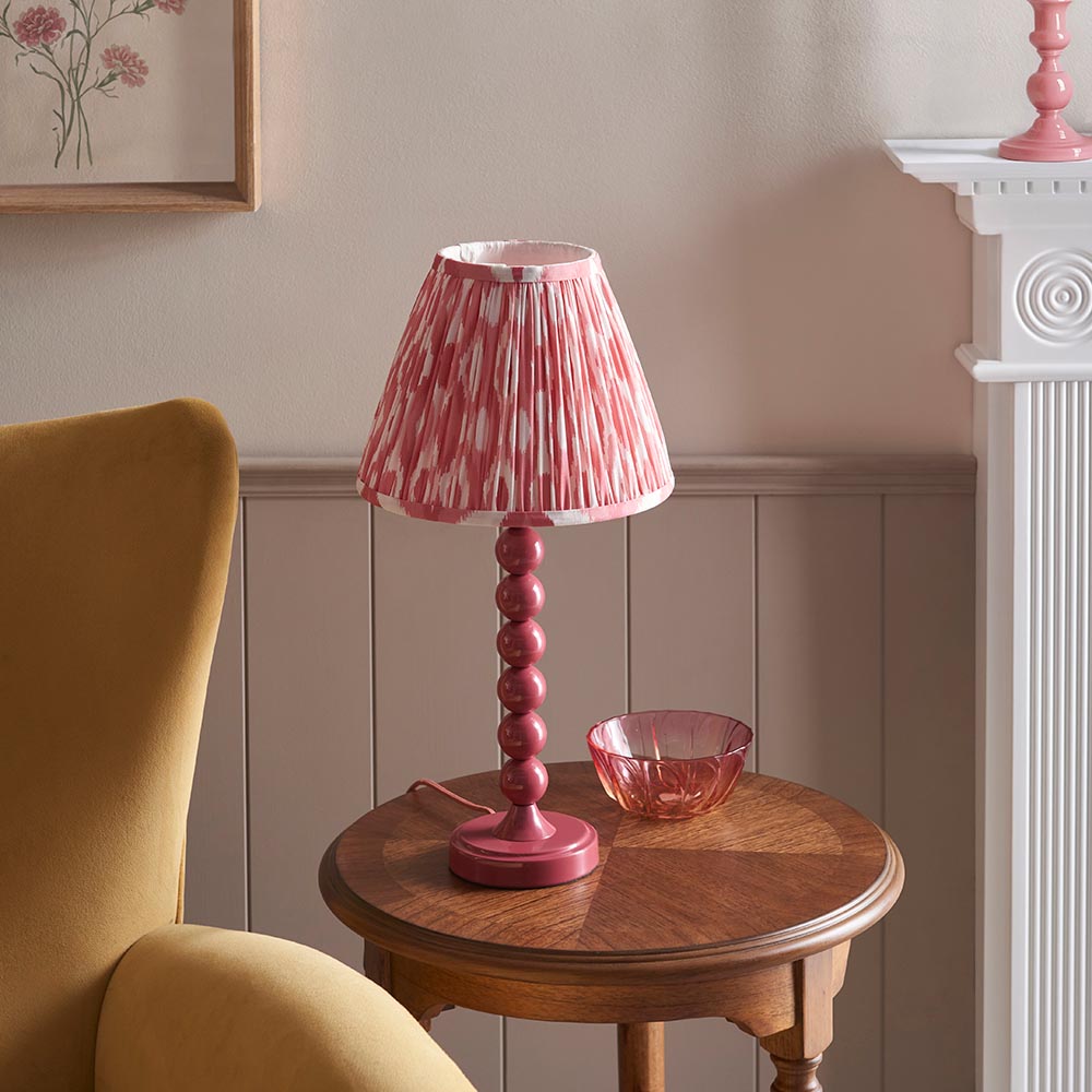 Gloss PinkHiggledy & Ikat 25cm Coral pink shade - Comet Lighting