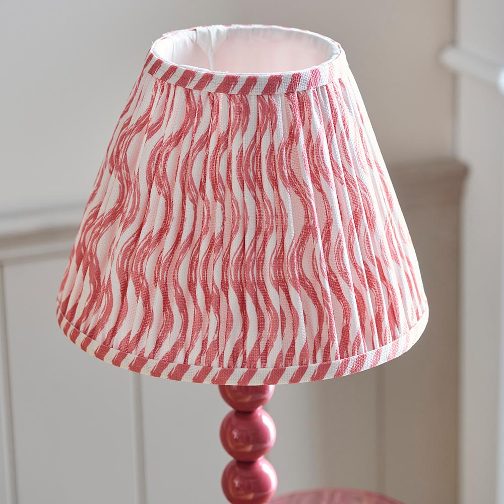 Gloss PinkHiggledy & Ripple 25cm Coral pink shade - Comet Lighting