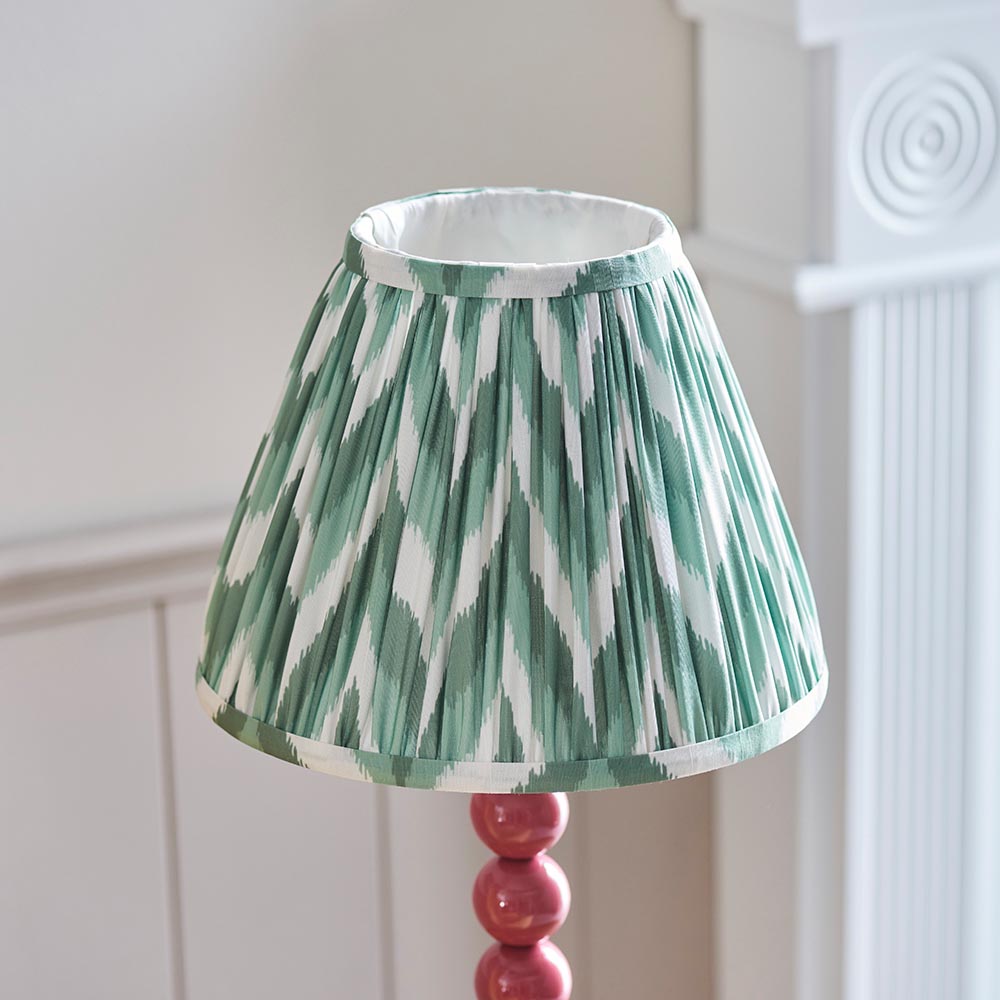 Gloss PinkHiggledy & Zigzag 25cm Cotswold green shade - Comet Lighting