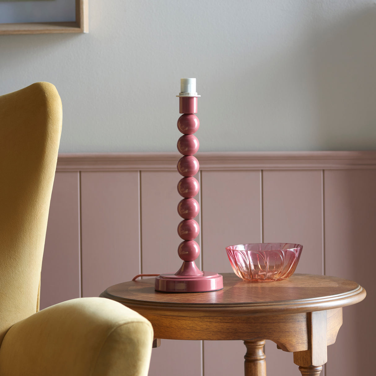 Gloss PinkHiggledy & Ikat 25cm Pearl grey shade - Comet Lighting