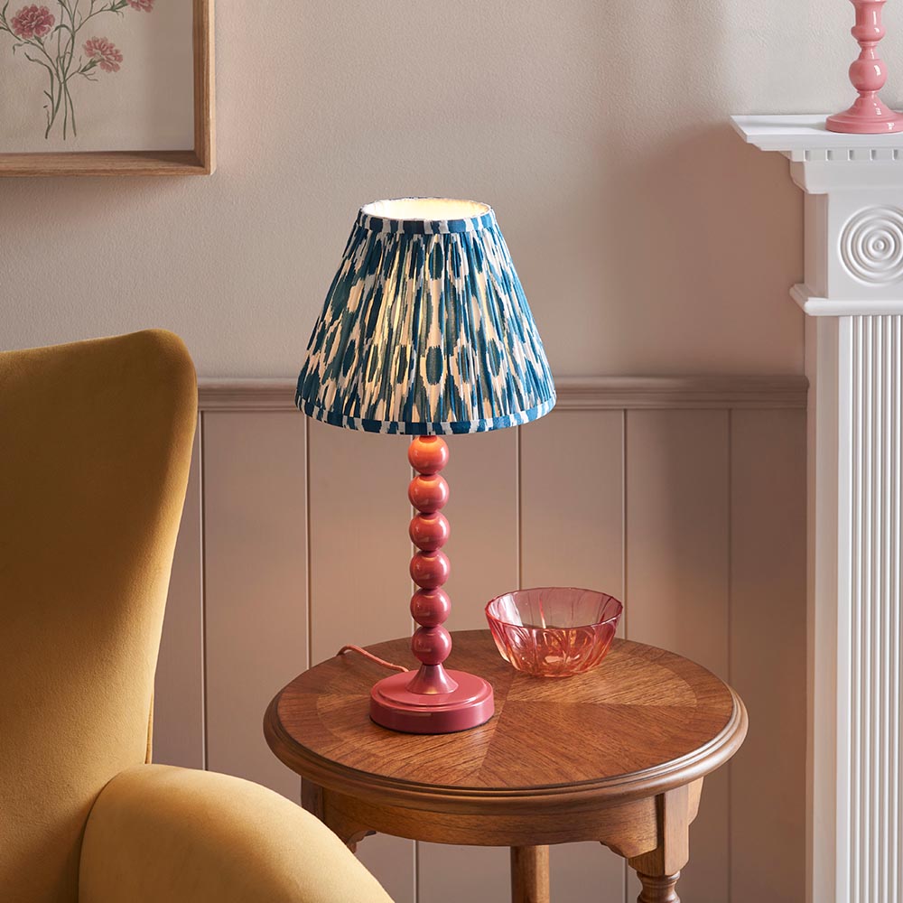 Gloss PinkHiggledy & Ikat 25cm Marlin blue shade - Comet Lighting